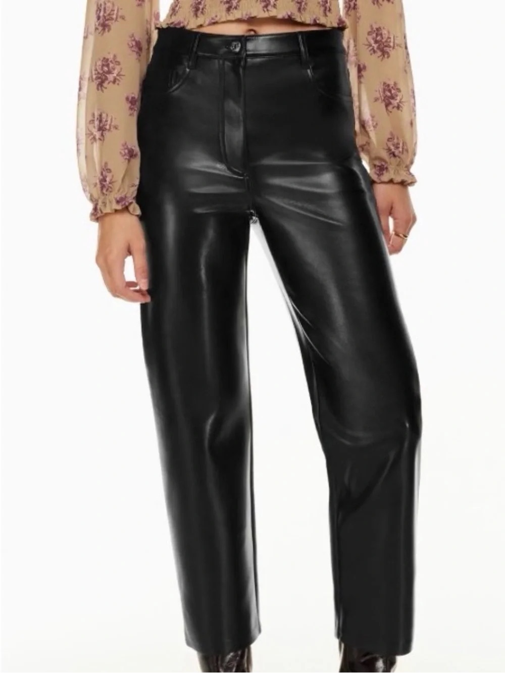 Aritzia Wilfred Faux Leather Melina Ankle Pants Size 8